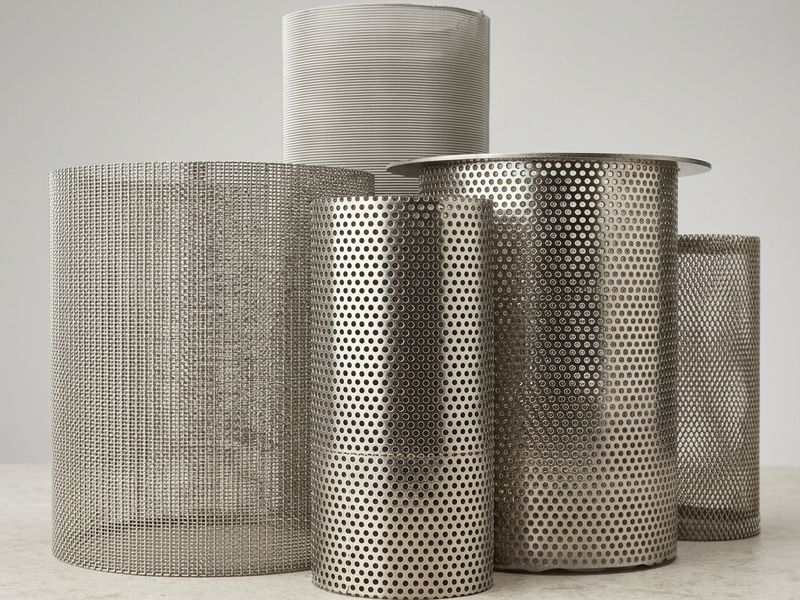 Stainless steel perforated filter cartridges in custom diameters