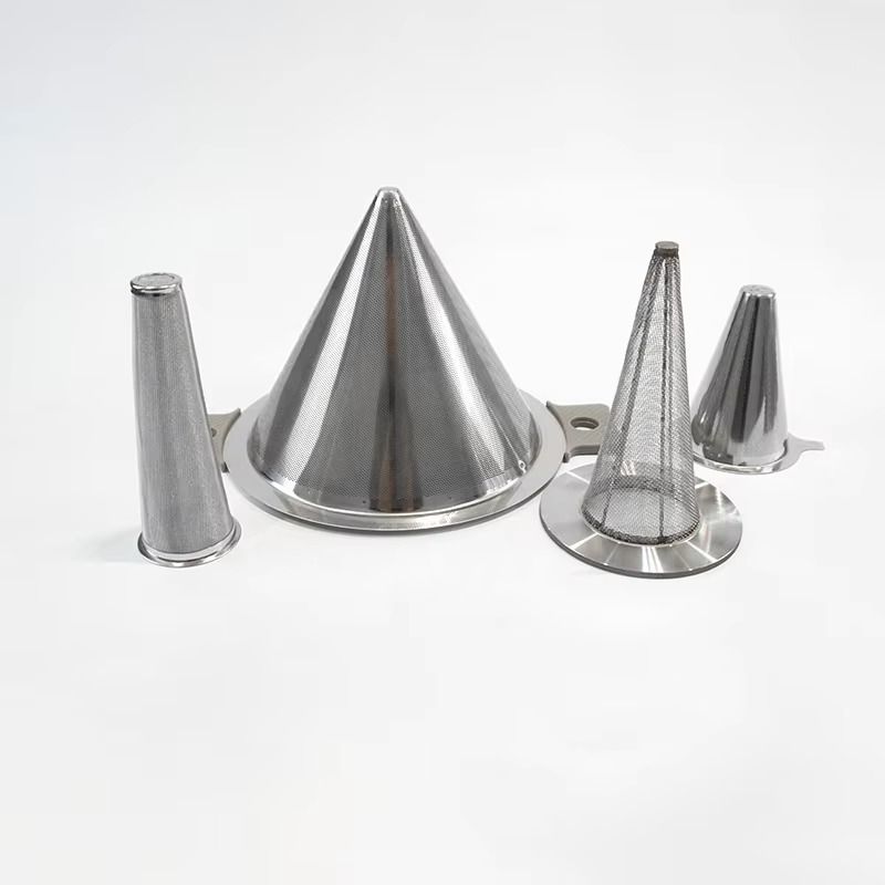 Welded stainless steel mesh strainer basket assembly