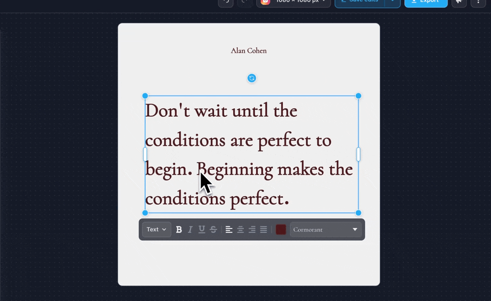 BrandBird option to justify align text