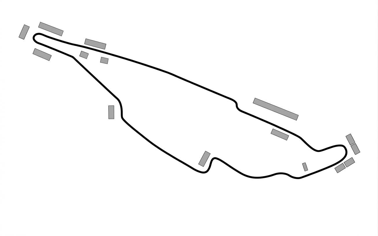 Outline track map of a Formula 1 street circuit