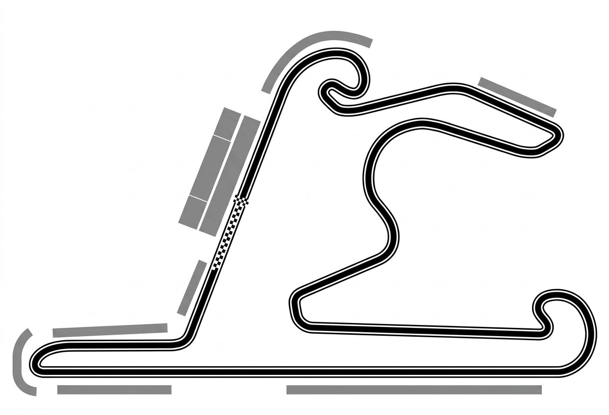 Map of the Shanghai International Circuit with grandstands marked