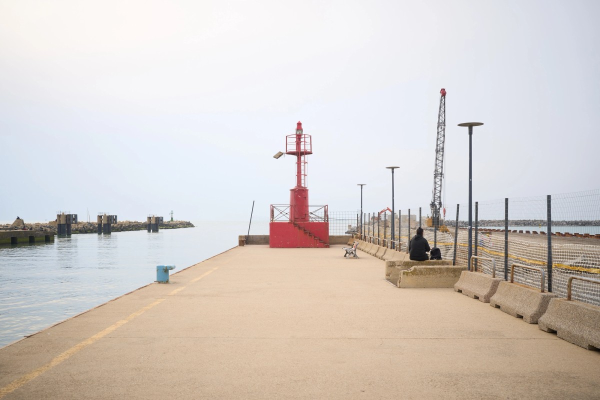 lighthouse at the harbour in Fiumicino