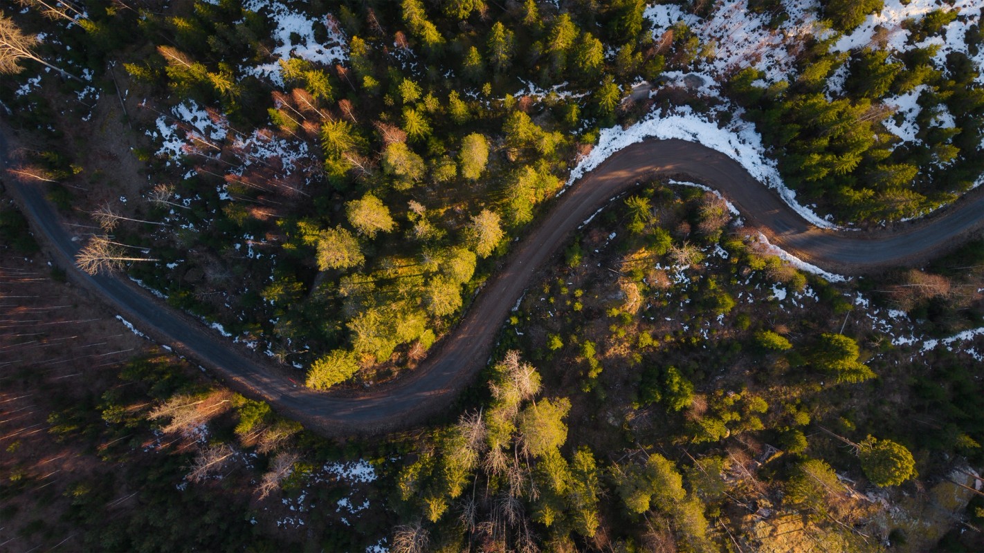 Finish road between ice and nature
