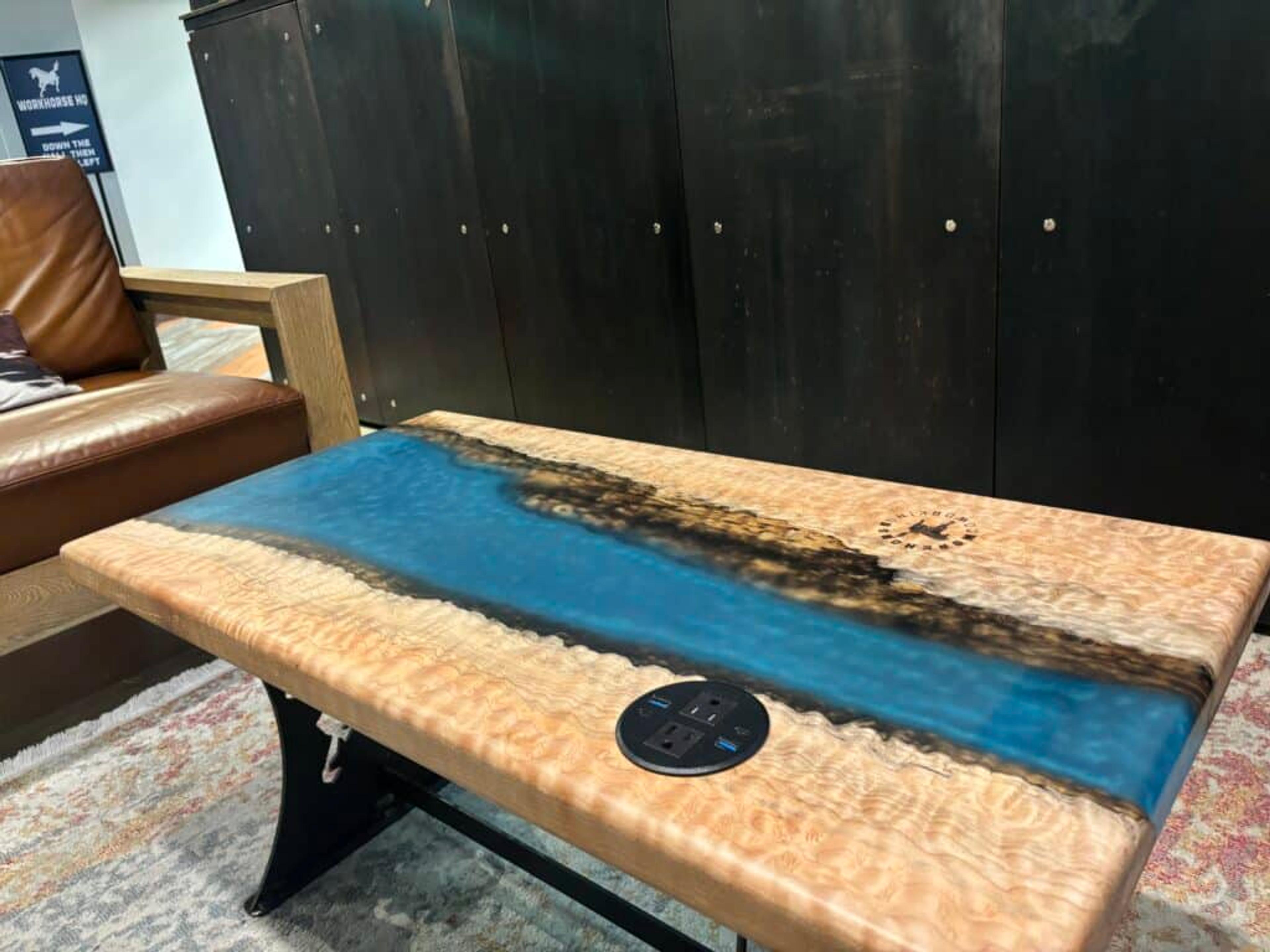 Lobby coffee table at Workhorse