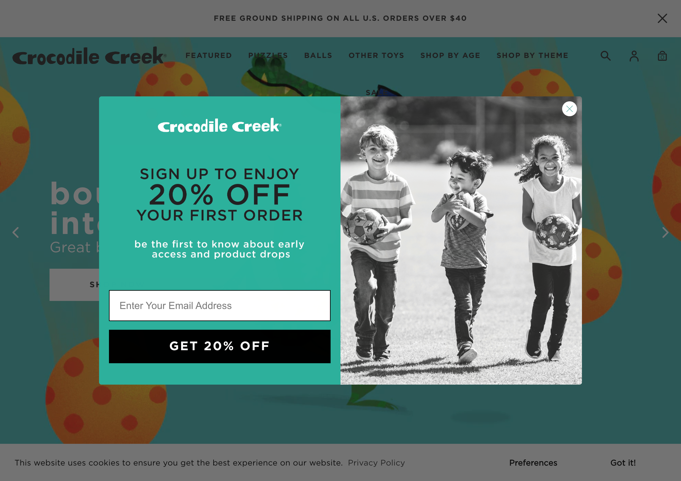 Crocodile Creek Newsletter Pop Up