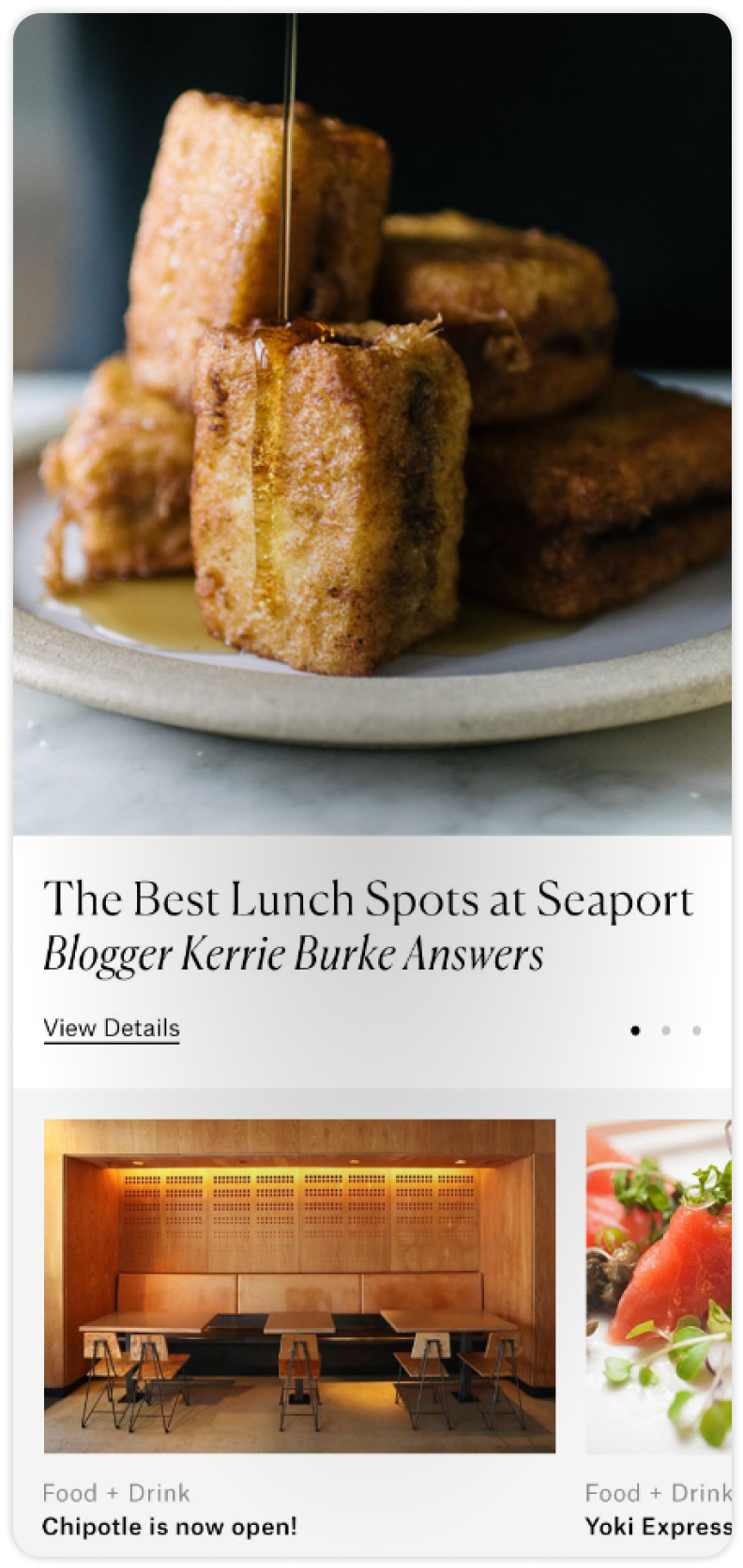 Boston Seaport Mobile Screen