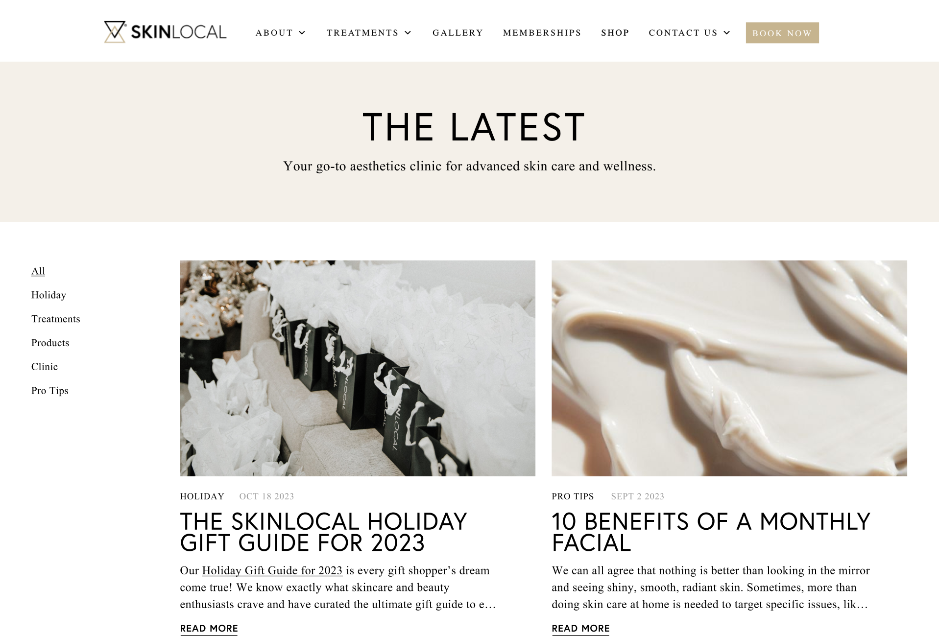 SkinLocal Blog Landing Page