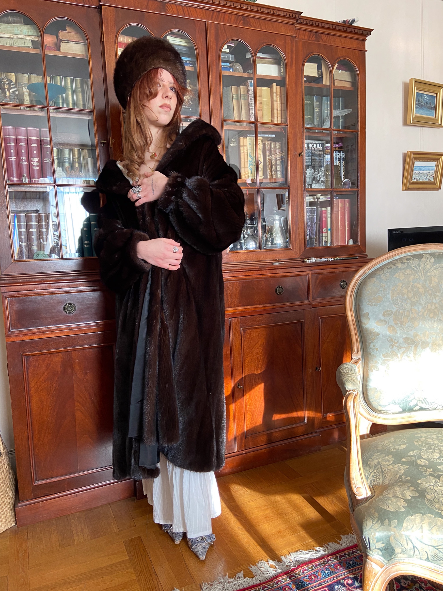 Dress handmade by Clothilde, Coat, Hat & Shoes Vintage
