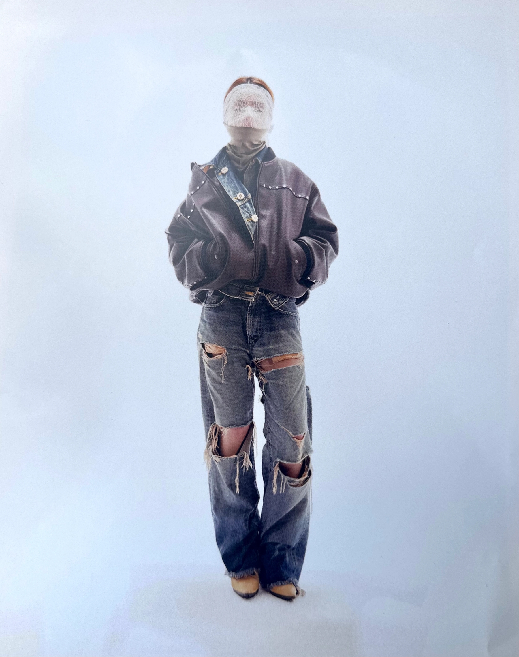 Afb afb afb jacket /Vintage sugar cane denim jacket / Vintage Edwin jeans / Timberland Manolo Blahnik heels