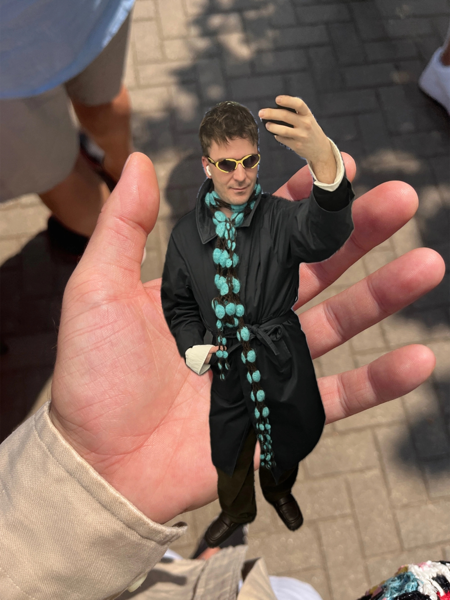 Sunglasses Bimba Y Lola, Coat & Scarf Vintage, Shoes Dries Van Noten