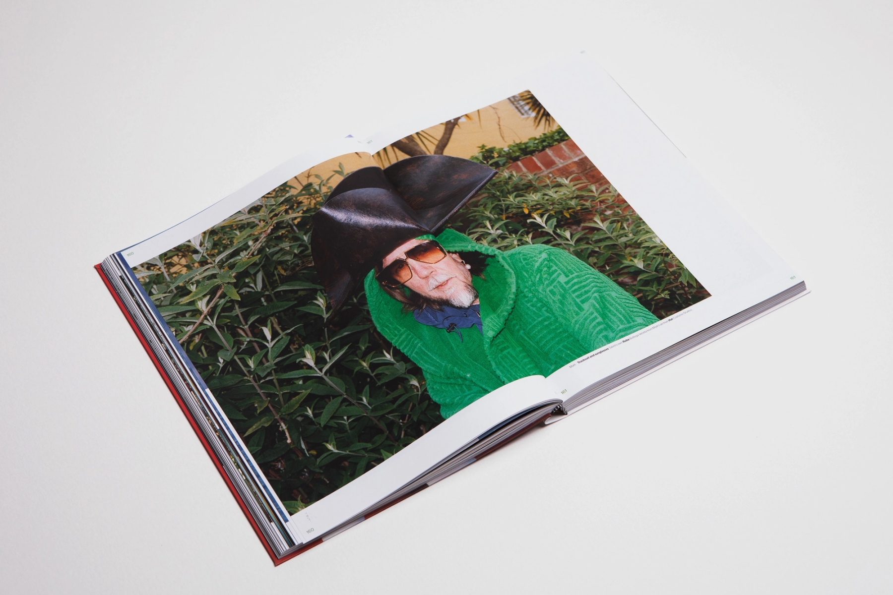 Mark: Tracksuit and sunglasses talent’s own, Robe Bottega Veneta from Mark’s archive, Hat Costume Studios