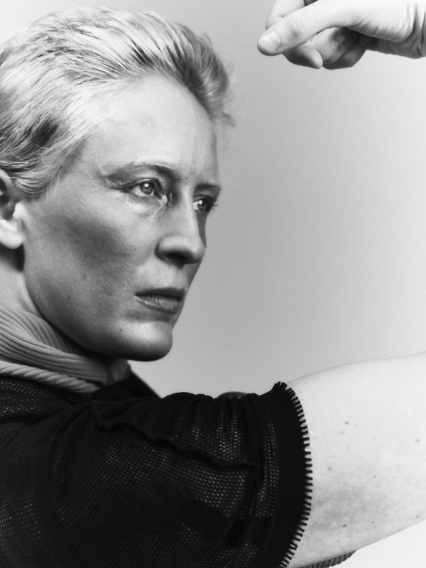 Anna in Dress Issey Miyake, Socks stylist’s own, Shoes Toga, all Jewellery model’s own