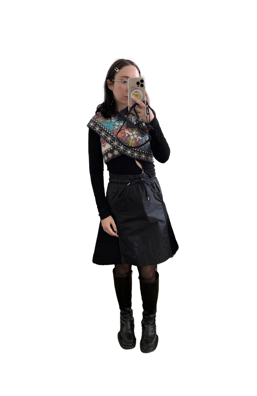 Left to right: Top & Skirt Courrèges, Boots Miista | Top Paolina Russo, Skirt Nike Sacai, Boots Miista