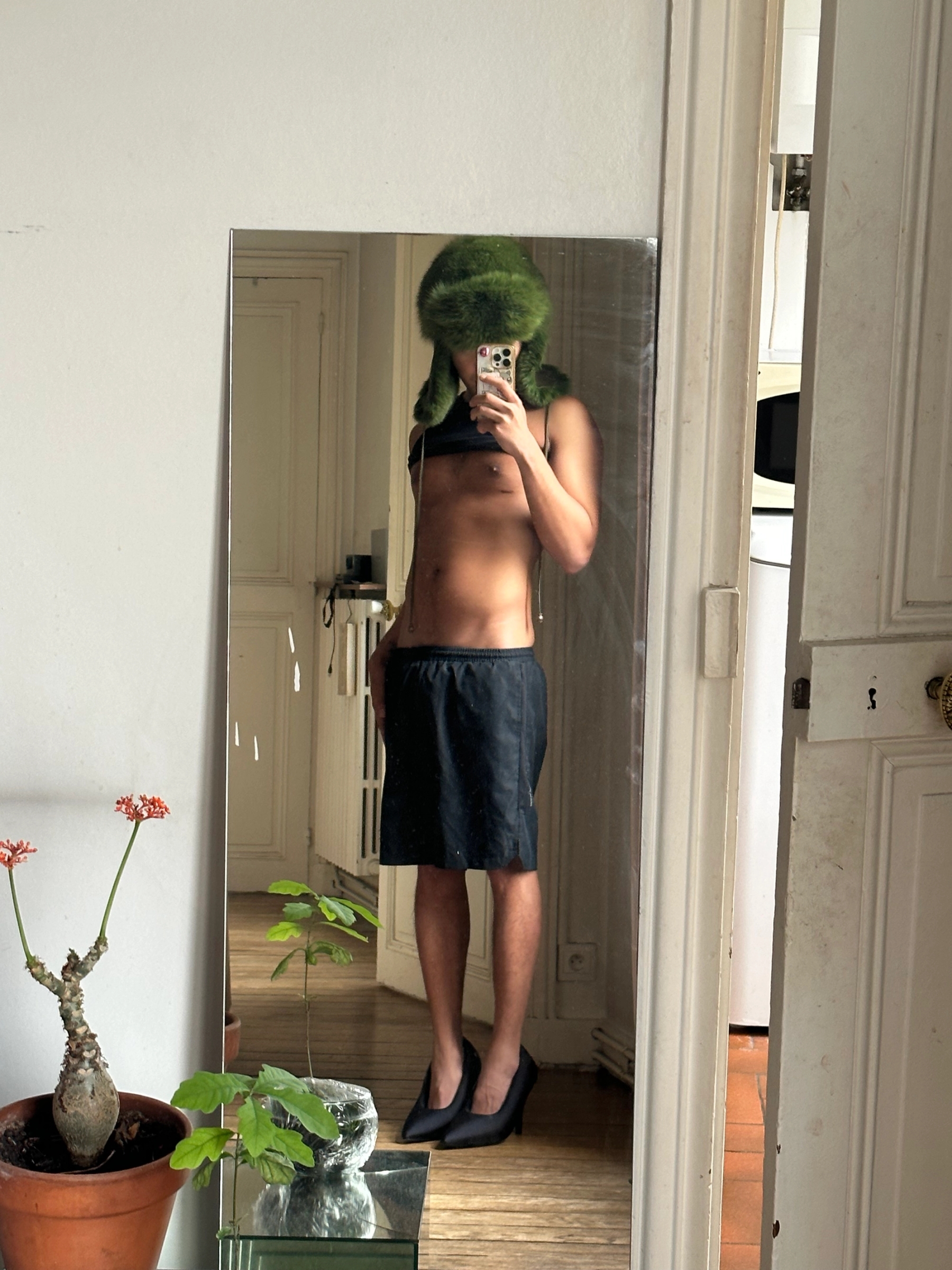 Hat: Galliano / Shoes: Balenciaga