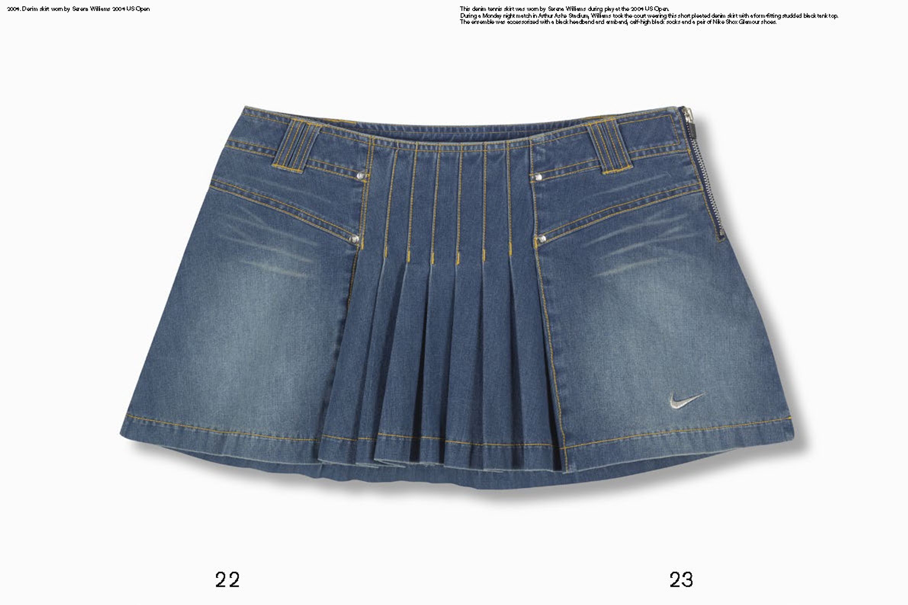 2004. Denim skirt worn by Serena Williams 2004 US Open