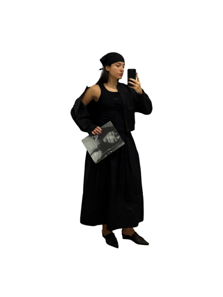 Left to right: Tank top, jacket and cap Aimé Leon Dore, Shoes Vintage, Trousers COS | Magazine: A Magazine Curated By: 2000-2004/2025 | Tank top Maison Margiela, Jacket and Shoes Vintage, Skirt Massimo Dutti | Magazine: A Magazine Nº29 issue curated by Cecilie Bahnsen