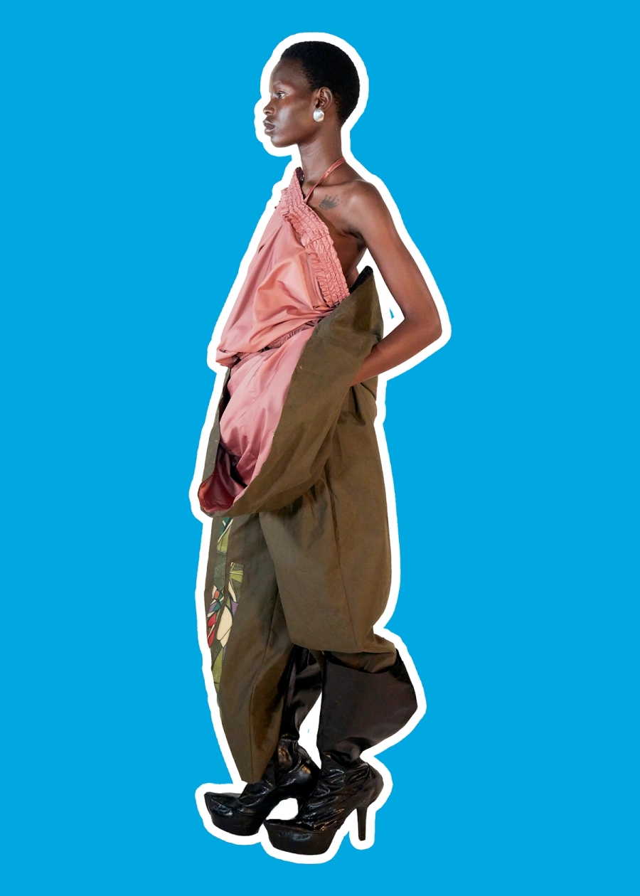 Adhieu in Jumpsuit Alexis Marchandet, Shoes Élona Clément, Earrings Camille Surault
