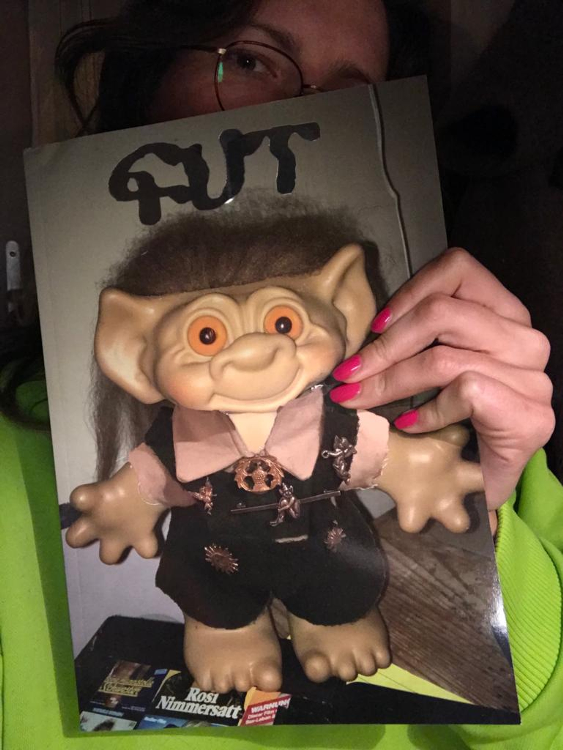 Florence Tétier holding the new issue of GUT Magazine