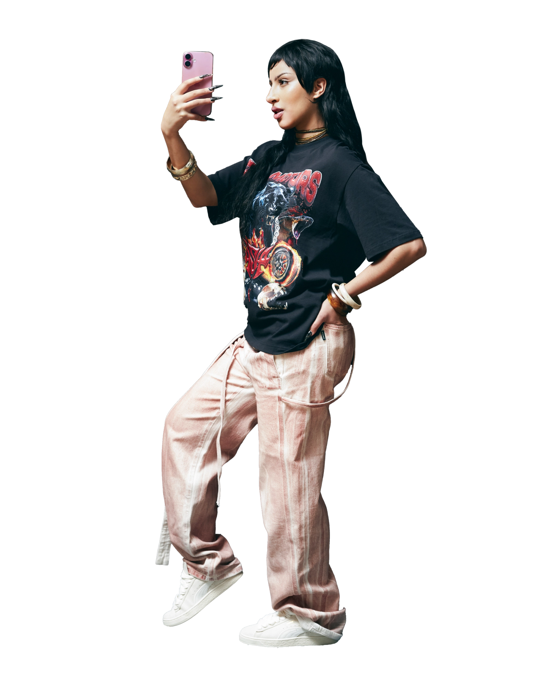 T-shirt & Shoes Puma, Trousers Ottolinger, Jewellery talent’s own  