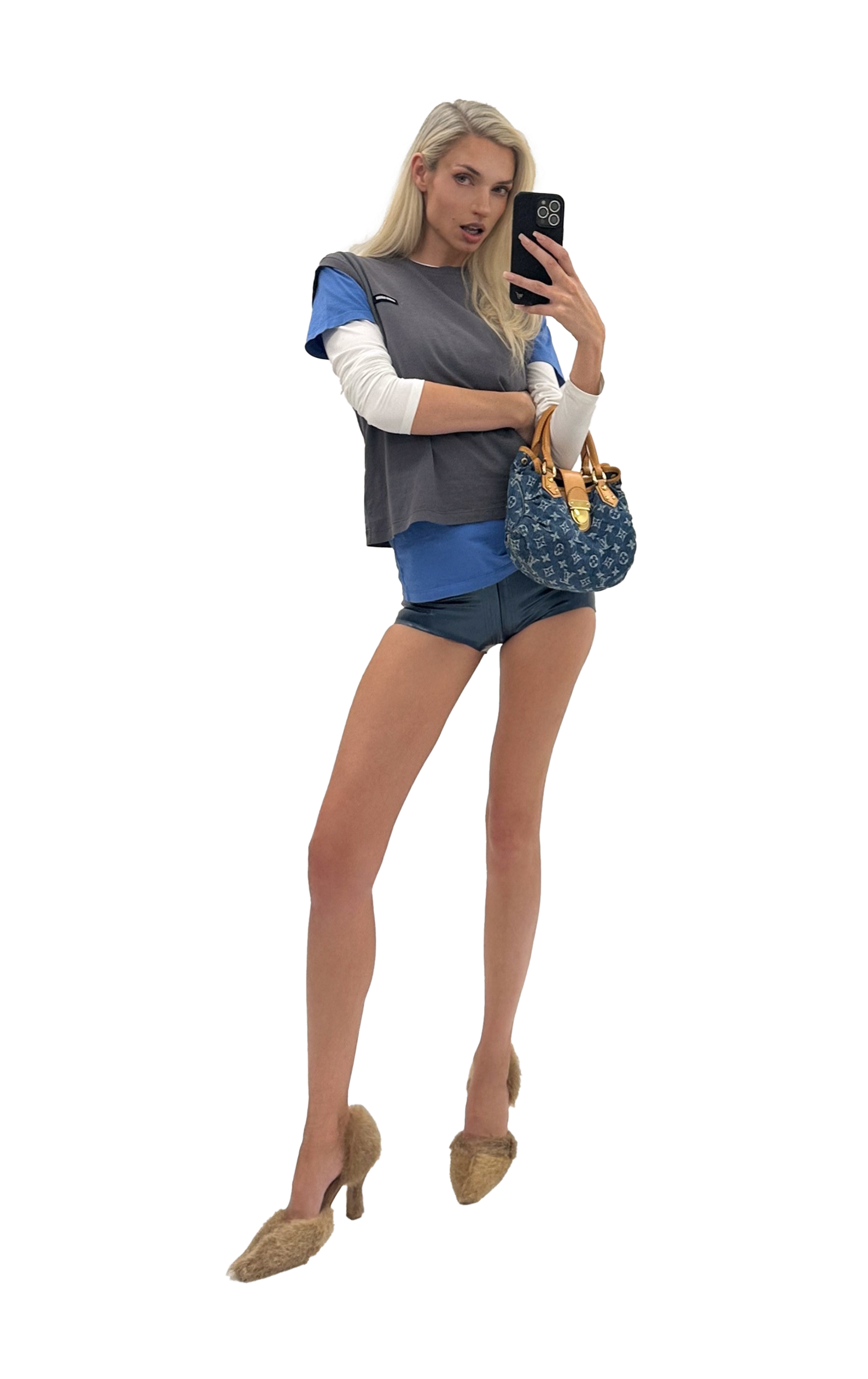 Bag Louis Vuitton, Tops Miu Miu, Shorts Poster Girl, Shoes Western Affair