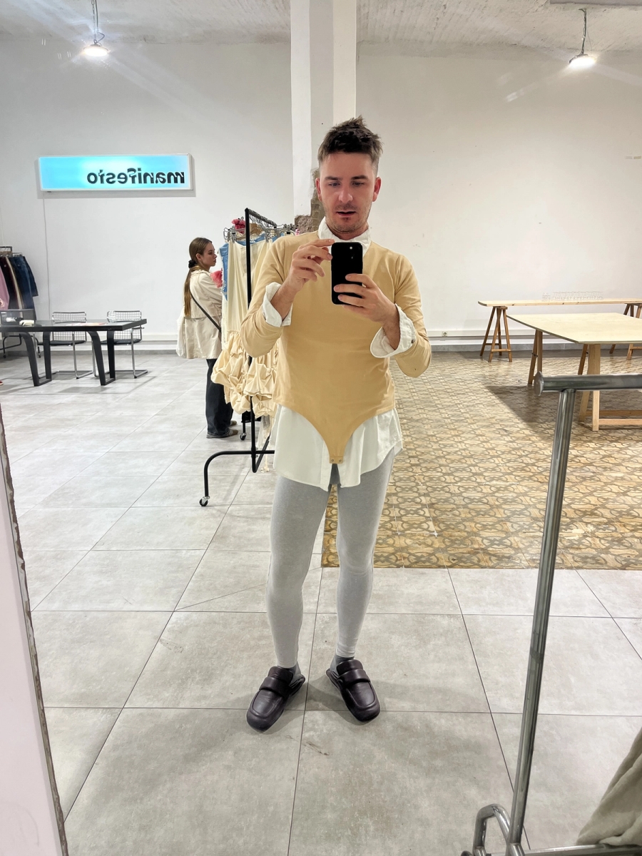 Left to right: All Vintage, Shoes Dries Van Noten | Top Vintage Polo Ralph Lauren, Trainers Converse Chuck Taylor All Star XXHI