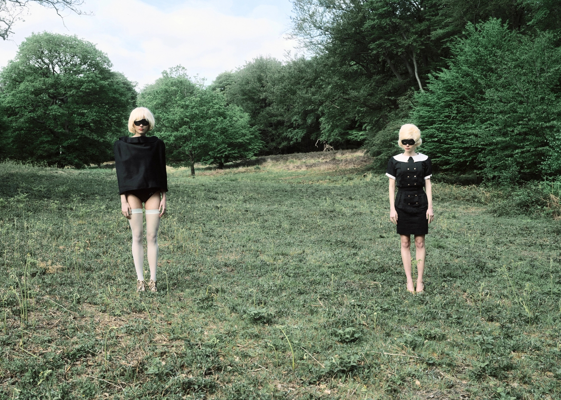 Left to right: Maria in Top Anouska Hempel from Rellik, Shoes, Stockings & Panty Stylist’s own | Alexandra in Top Chanel from Rellik, Shoes Stylist’s own