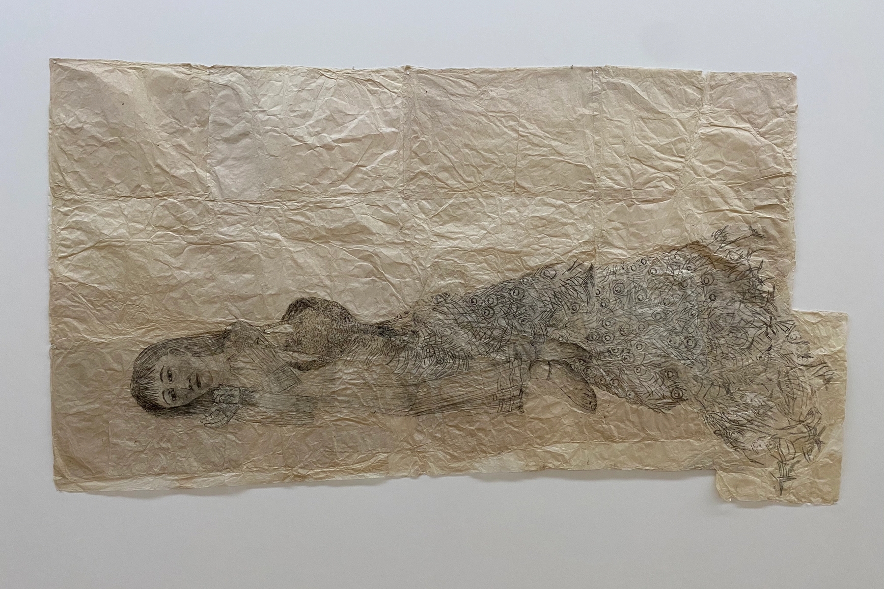 Kiki Smith, Sleeping Woman with Peacock, 2004 © Kiki Smith, Courtesy Pace Gallery