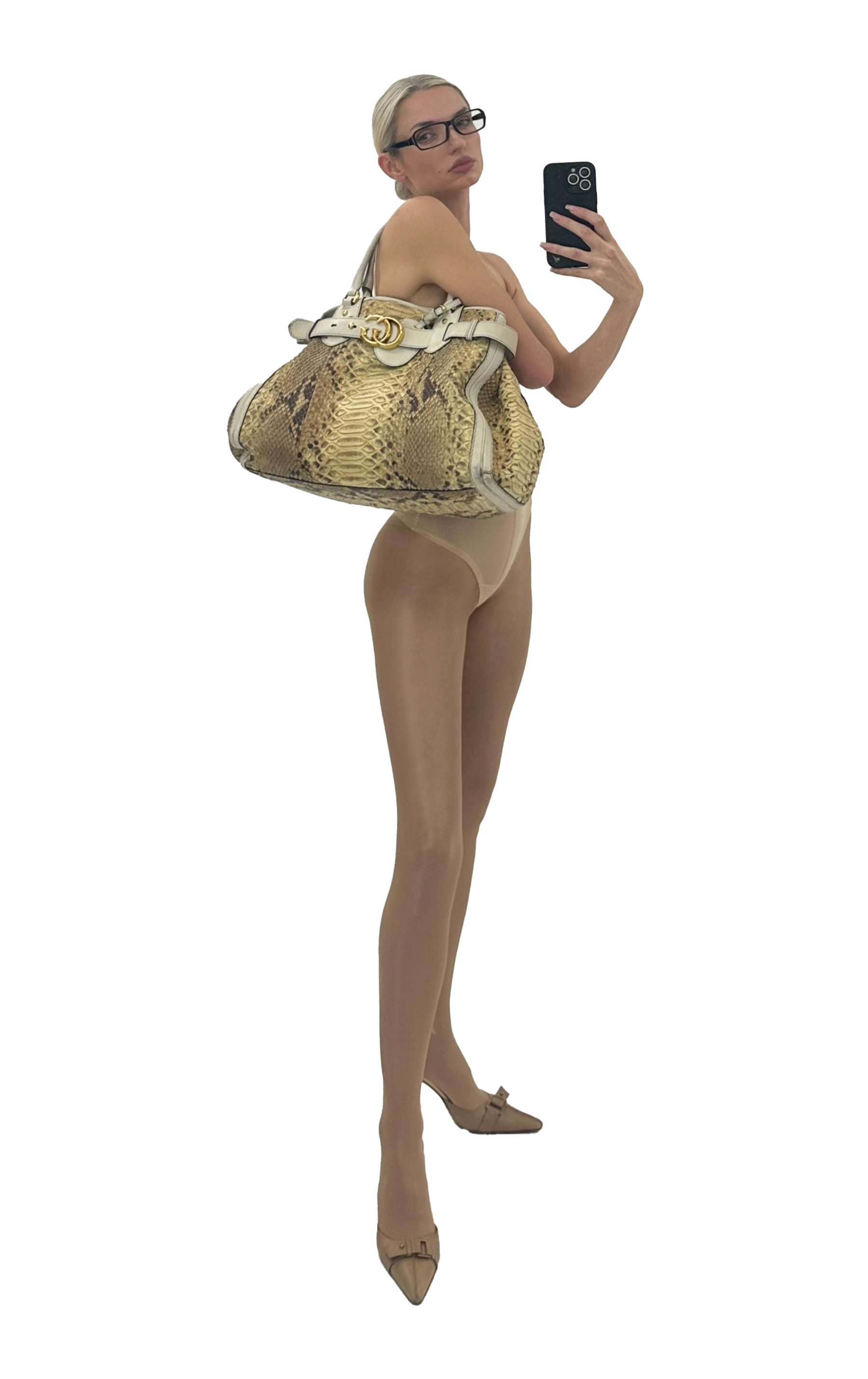 Bag Gucci, Mesh Body & Tights Wolford, Shoes Gucci, Glasses Vintage
