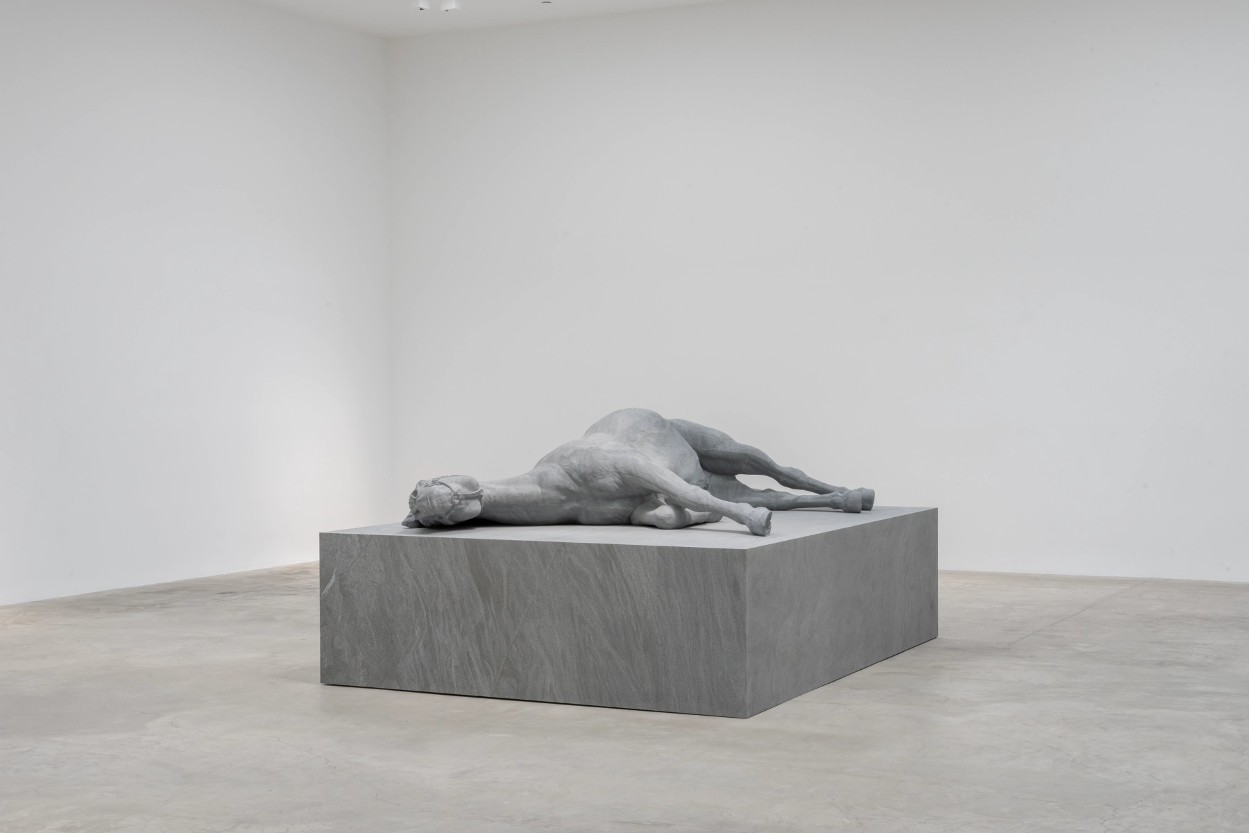Charles Ray, 'Fallen Horse', 2025, Granite, 143 x 305 x 244 cm, © Charles Ray, Courtesy Matthew Marks Gallery