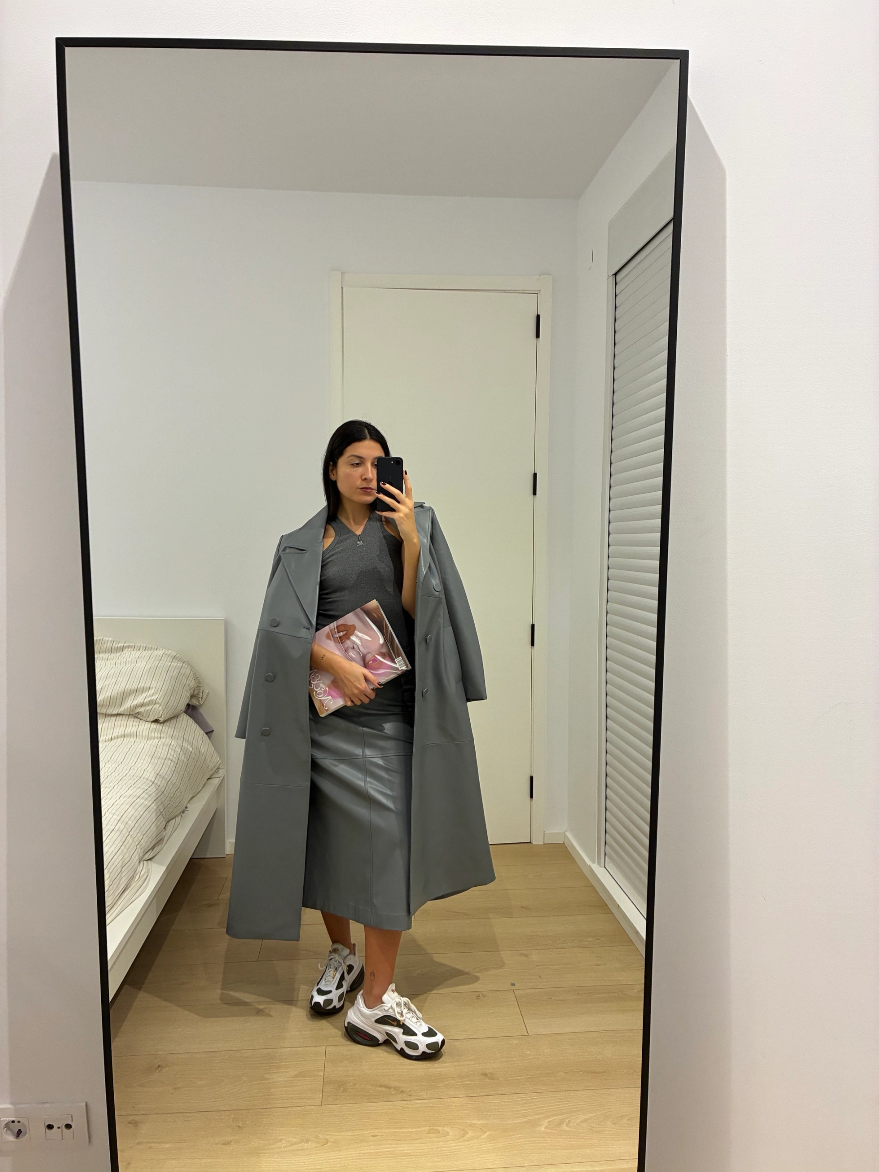 Top Courreges, Skirt and jacket Sfera, Shoes Veneda Carter x Nike | Magazine Novembre