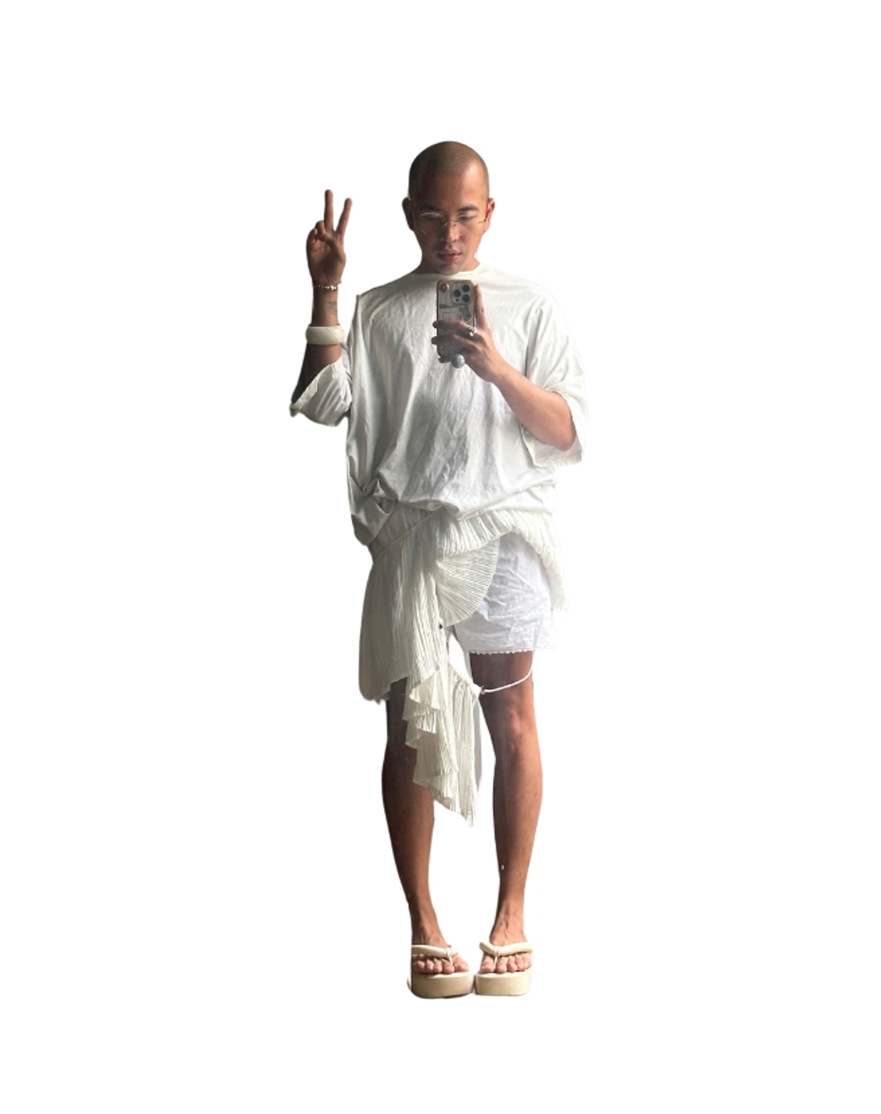 Skirt: Y/Project / Sandals: Camper