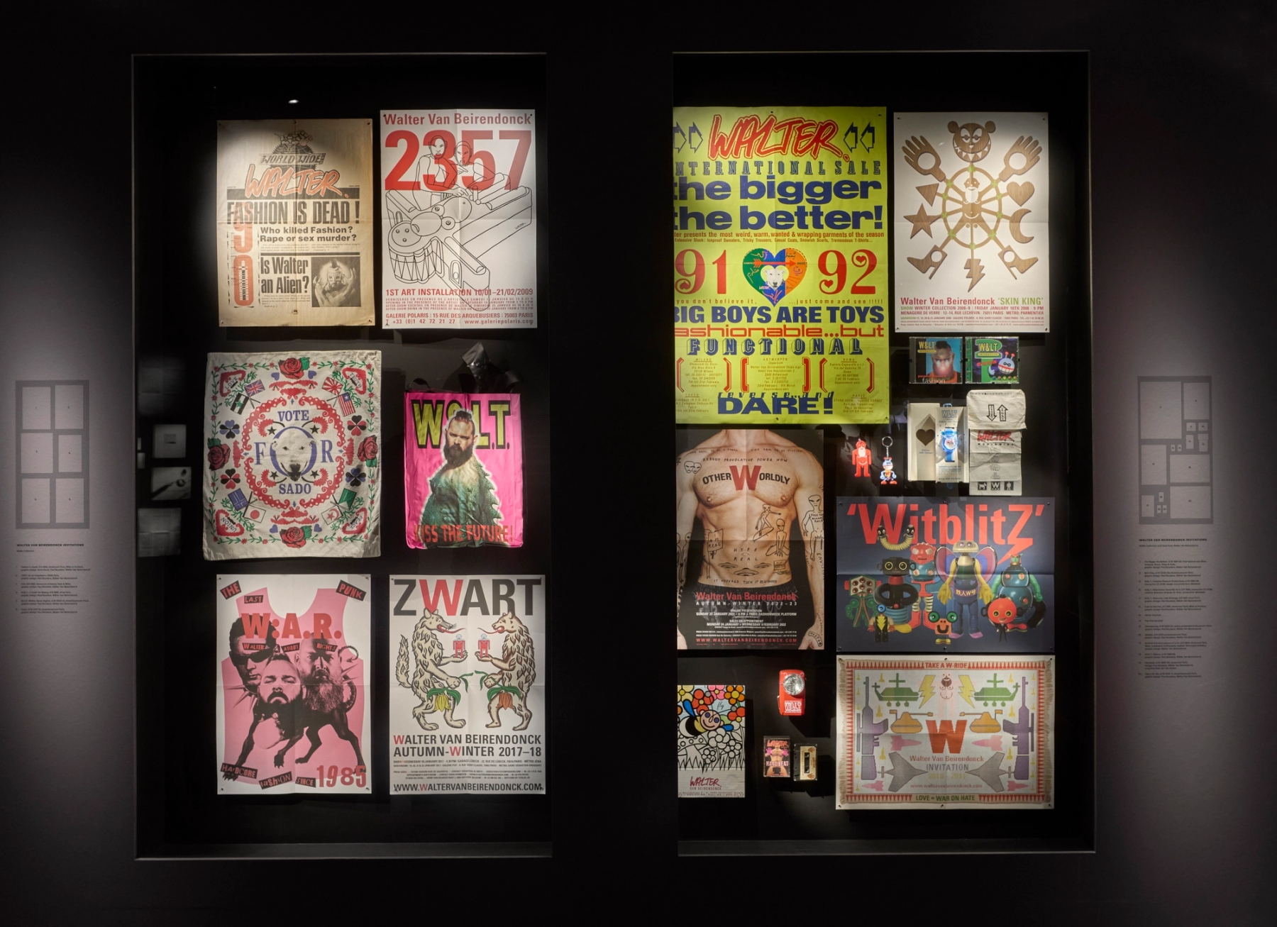 Walter Van Beirendonck invitations in The Antwerp Six at MoMu – Fashion Museum Antwerp, 2026, © MoMu Antwerp, Photo: Stany Dederen