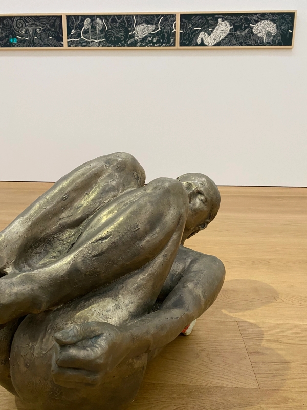 Left: Kiki Smith, Daisy Chain, 1992 © Kiki Smith, Whitney Museum of American Art, New York. Gift of the American Contemporary Art Foundation, Inc., Leonard A. Lauder, President. 2006.119 • Center: Kiki Smith, Curled Up Body, 1995 (Detail) © Kiki Smith, courtesy Pace Gallery • Right: Kiki Smith, Free Fall, 1994 © Kiki Smith. Courtesy Universal Limited Art Editions


