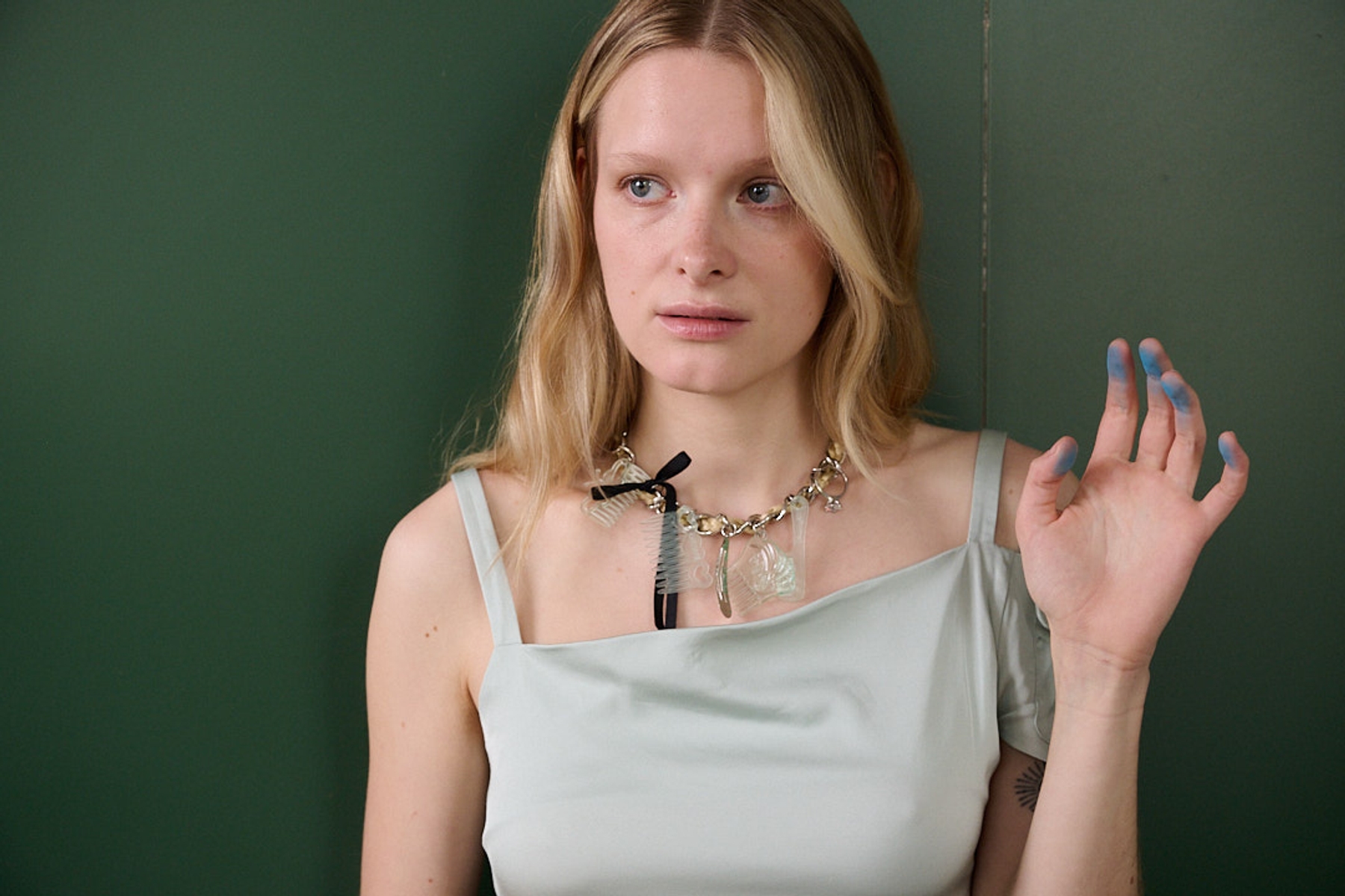 Top  Miista, Necklace D’Heygere x Jenny Fax
