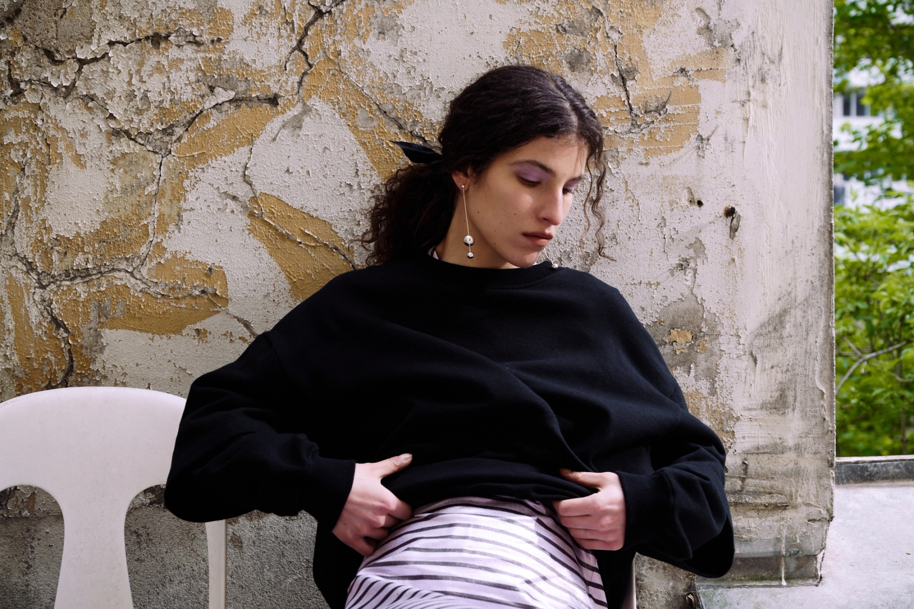 Dress & Sweater Seconda Paris, Earrings Camille Surault