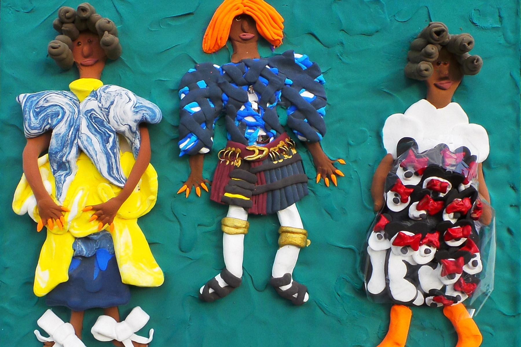 Left to Right: Full Look Matty Bovan / Full Look Chopova Lowena / Full Look Comme des Garçons
