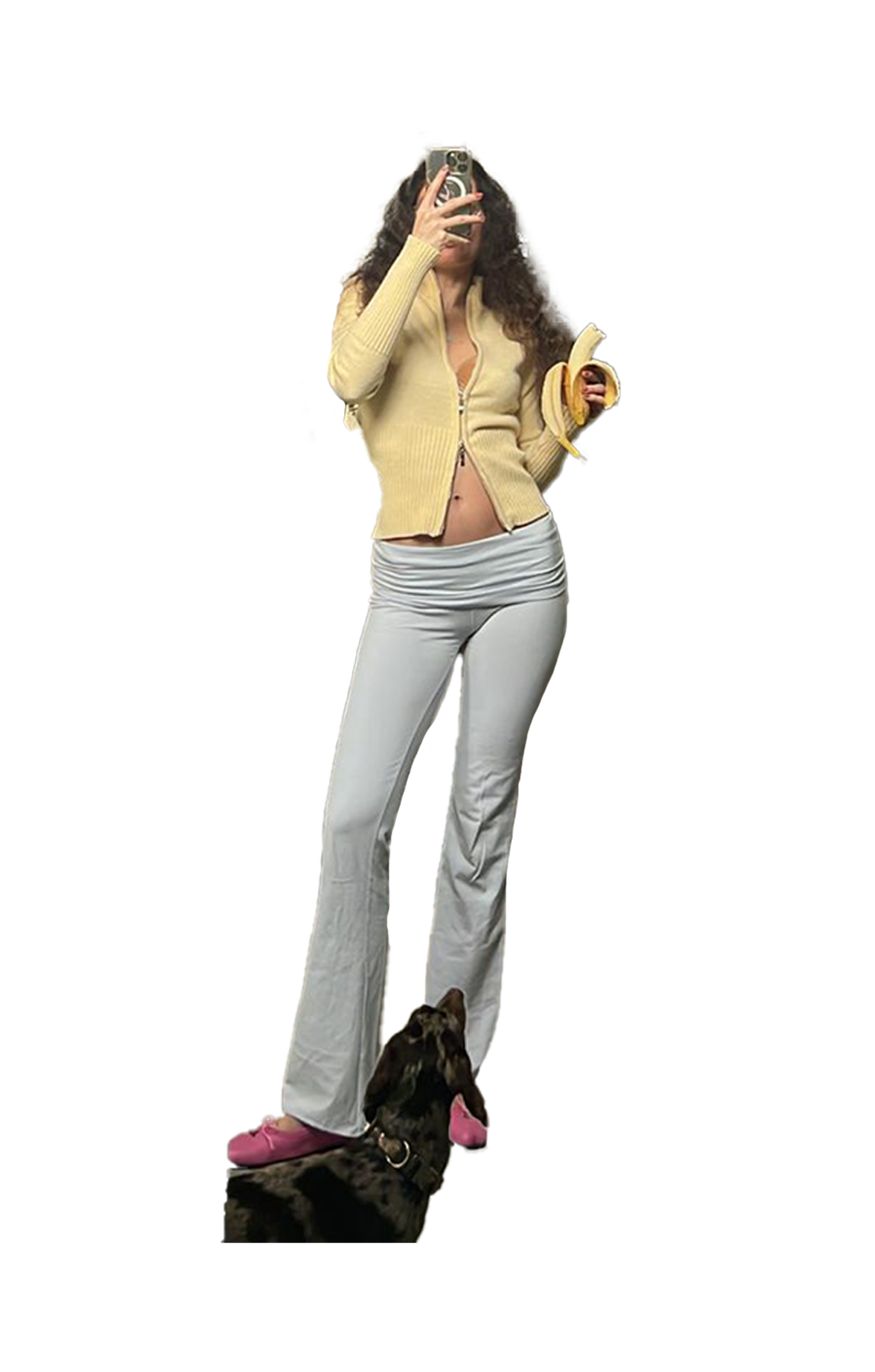 Top vintage, Trousers Skims, Ballerinas Vivienne Westwood
