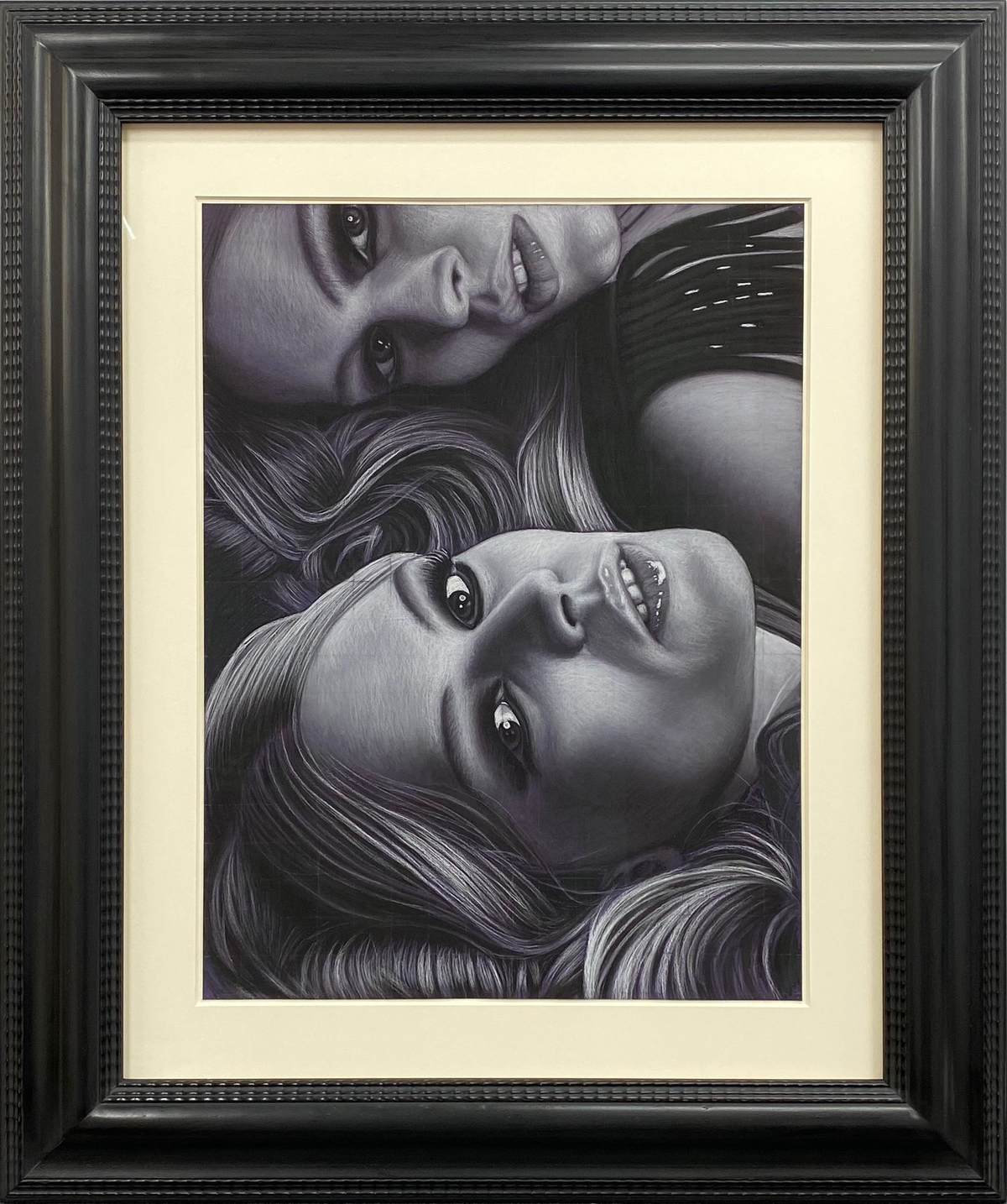 Framed 'Anna', 2020, charcoal and chalk on paper, 70.5 × 53 cm
