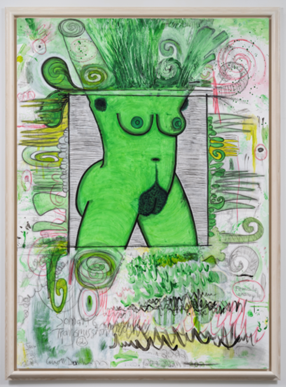 'Somatic Transmission 2 (Female Example)', urethane, acrylic, crayon, coloured pencil and pencil on linen/ © Carroll Dunham / Courtesy of the artist and Gladstone Gallery, Photo: David Regen
