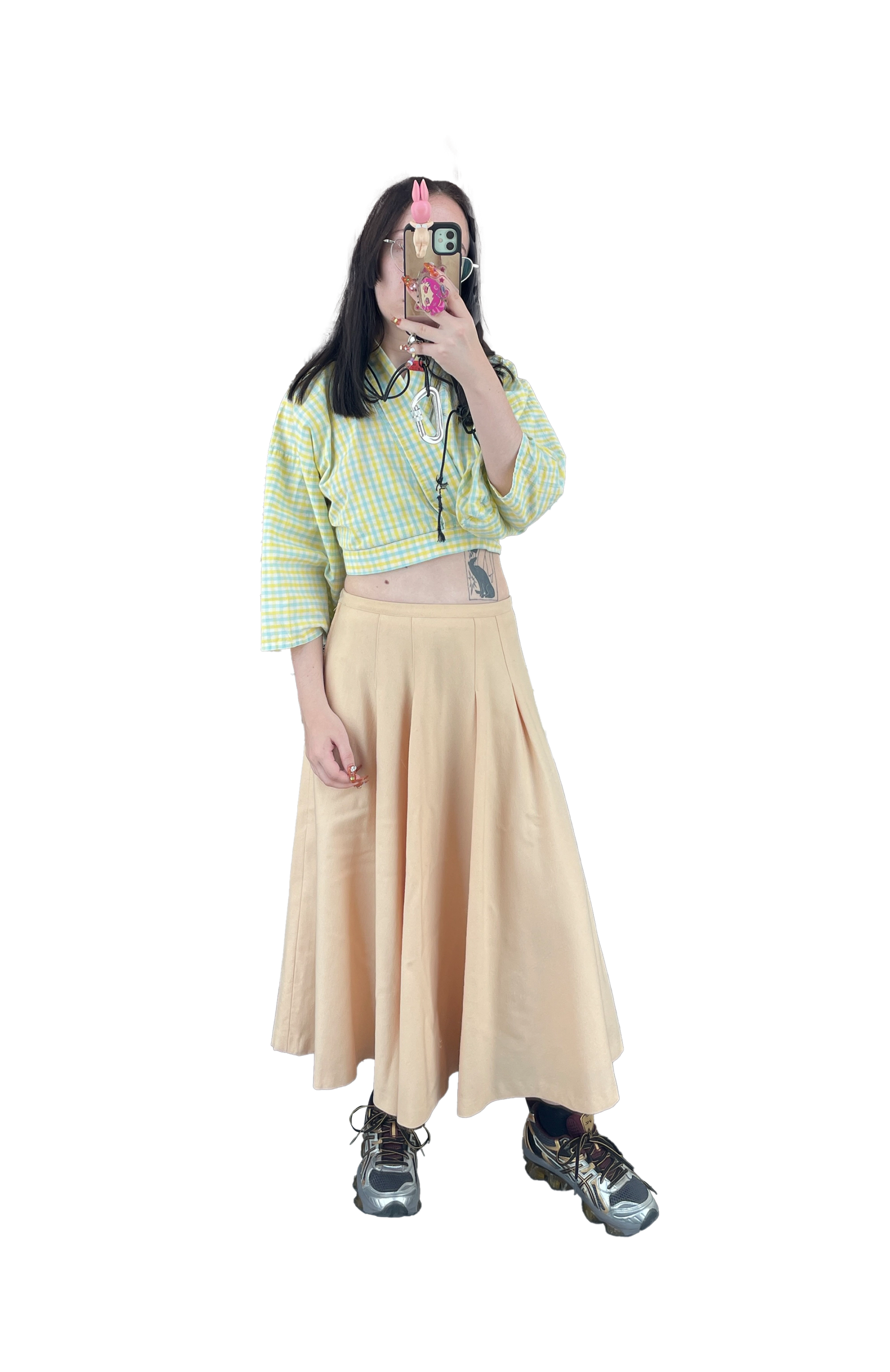 Top Bourgine, Skirt Thrift shop, Shoes Asics x Kiko Kostadinov