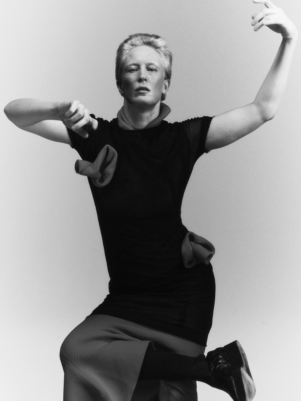 Anna in Dress Issey Miyake, Socks stylist’s own, Shoes Toga, all Jewellery model’s own