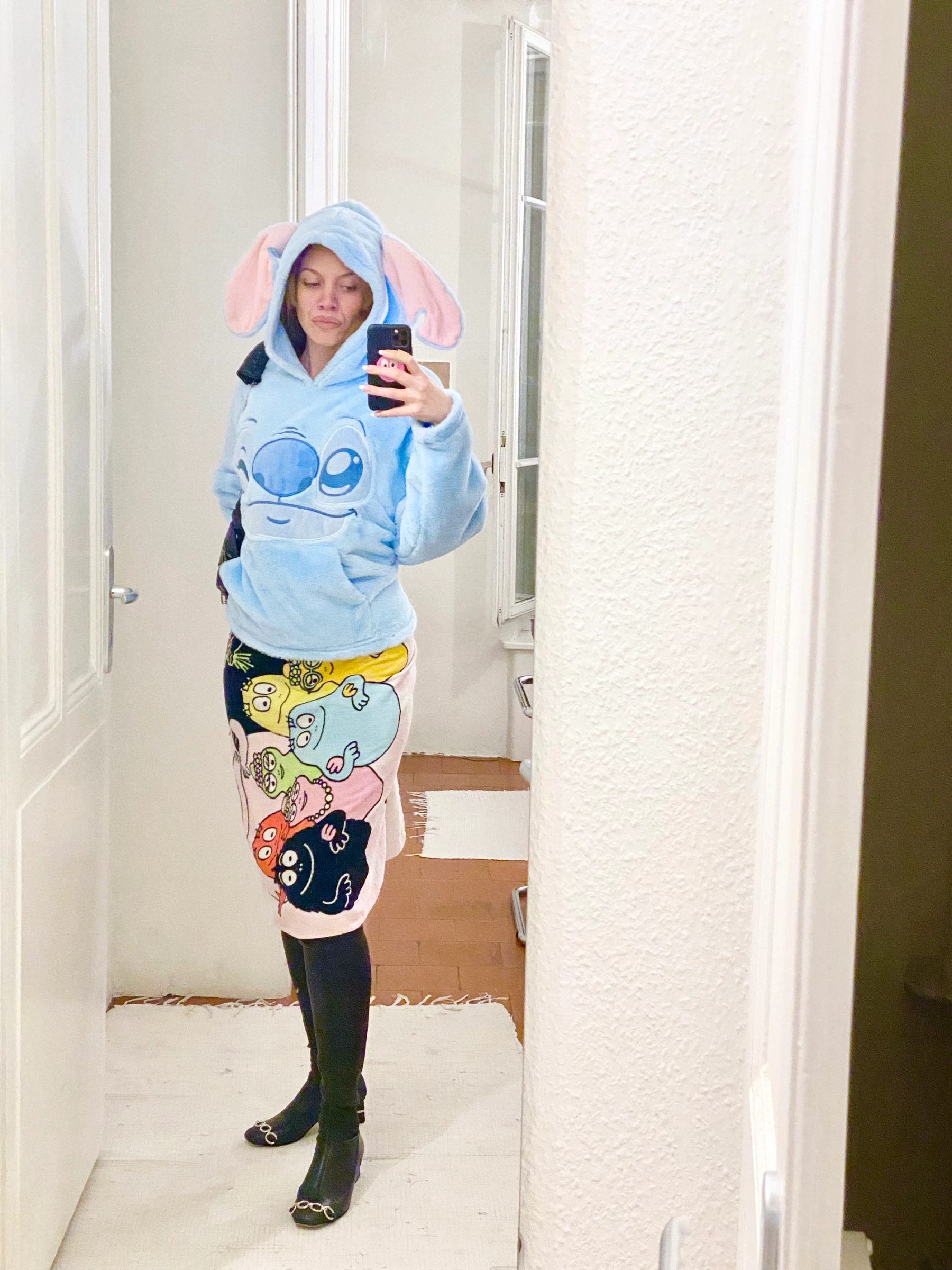 Top Undiz, Skirt Barbapapa, Boots Dior