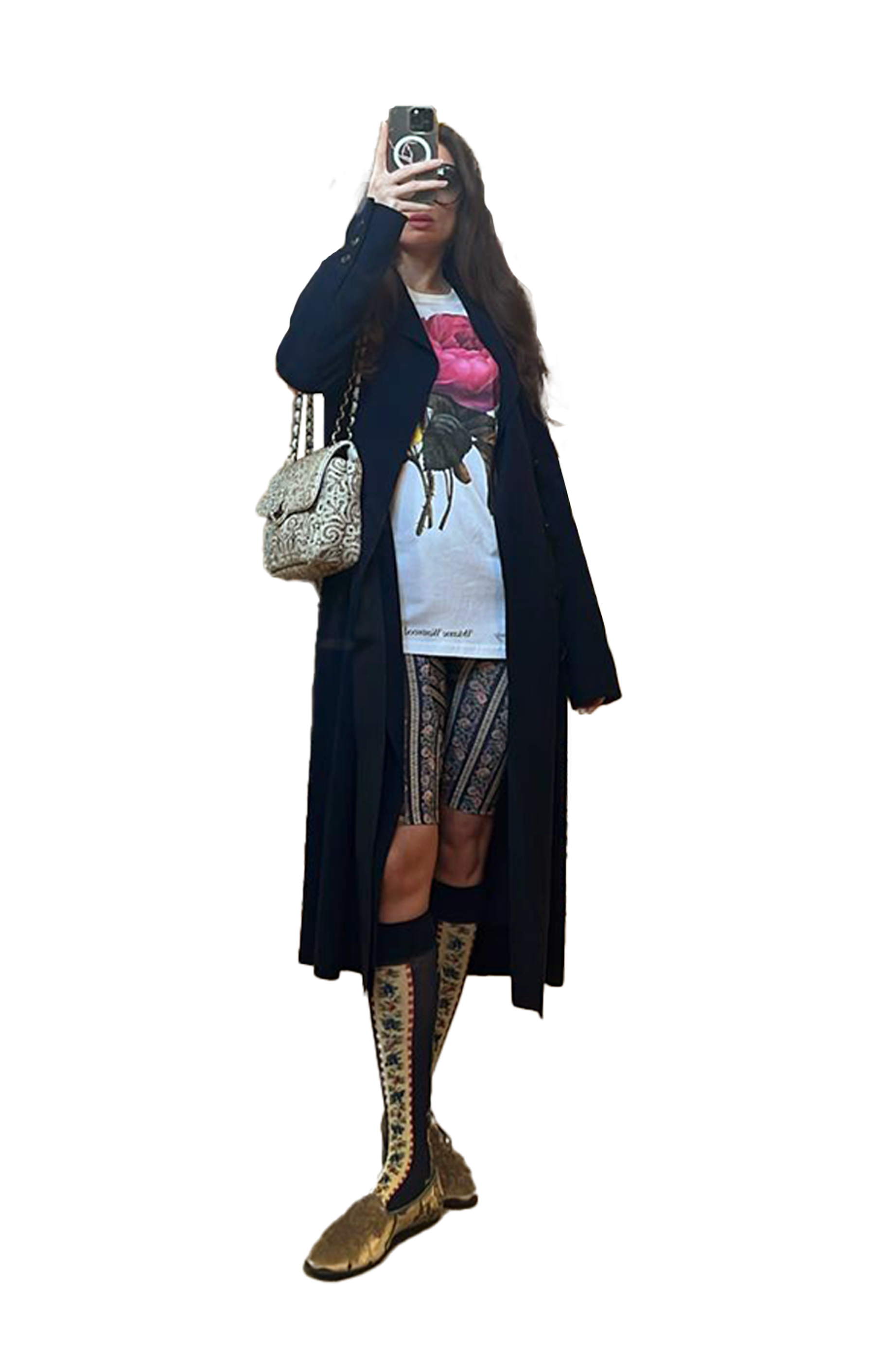 Top, Cyclist Shorts, Socks & Bag Vivienne Westwood, Coat Lanvin Couture, Loafers Gucci by Tom Ford, Sunglasses vintage

