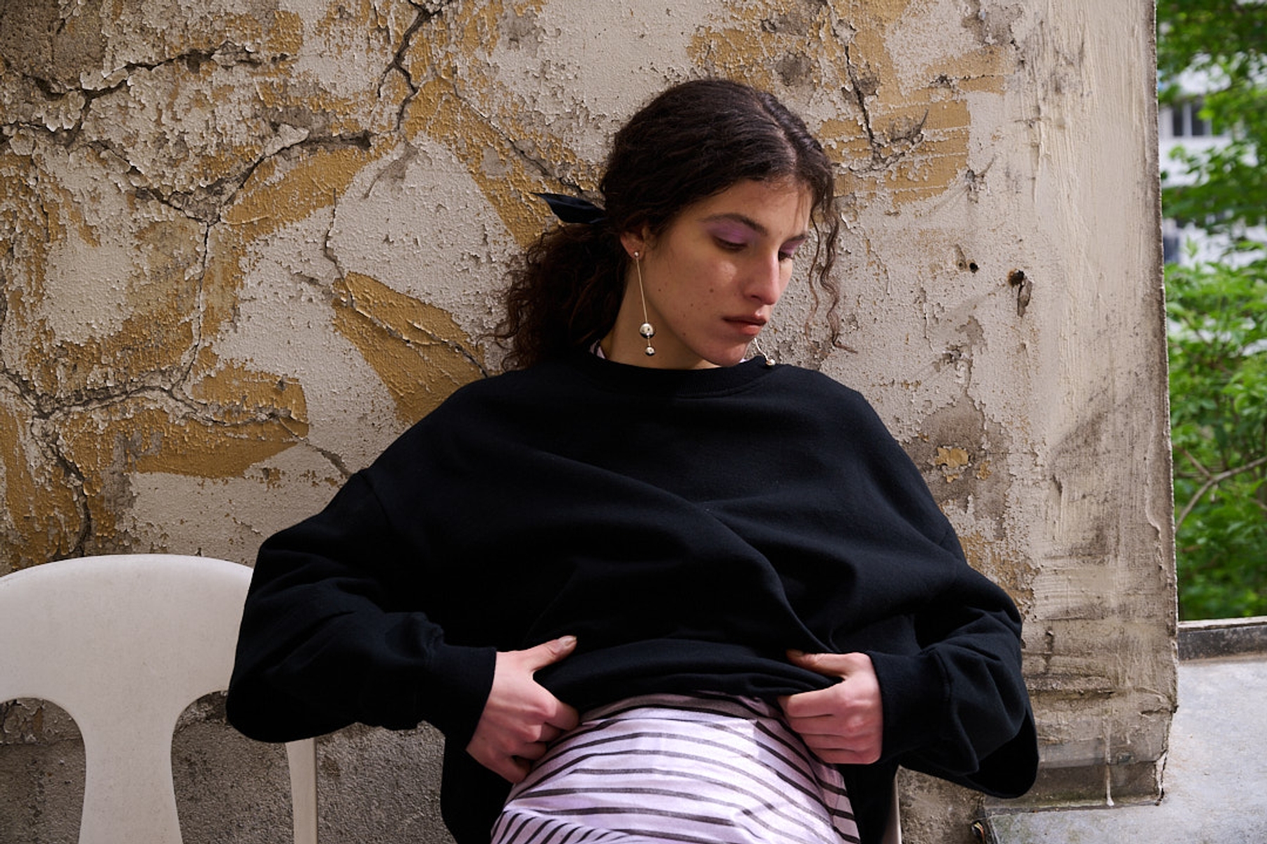 Dress & Sweater Seconda Paris, Earrings Camille Surault