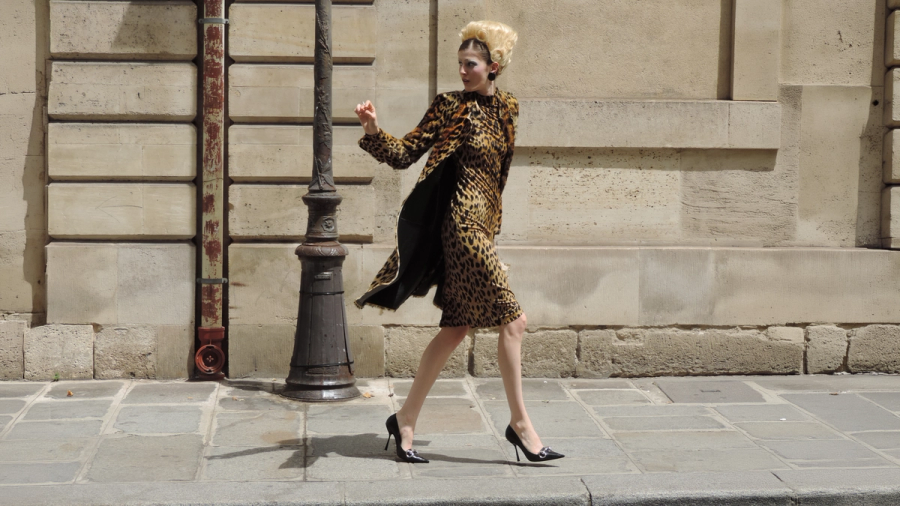 Dress, Coat, Shoes & Bag Gucci, Earrings Camille Surault