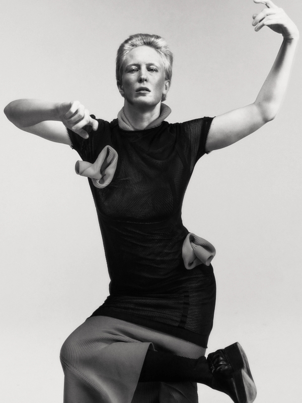 Anna in Dress Issey Miyake, Socks stylist’s own, Shoes Toga, all Jewellery model’s own