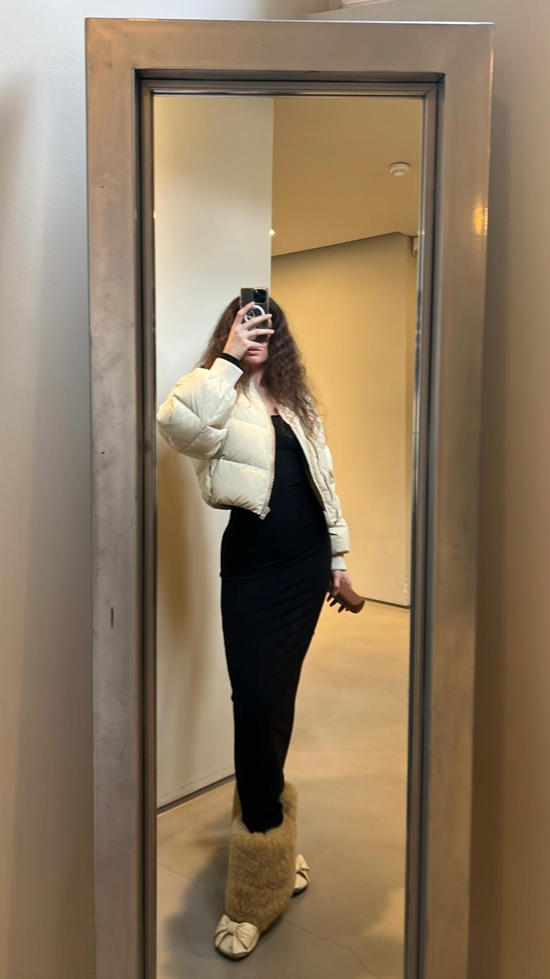 Dress Skims, Puffer jacket Acne Studios, Shoes Loewe 