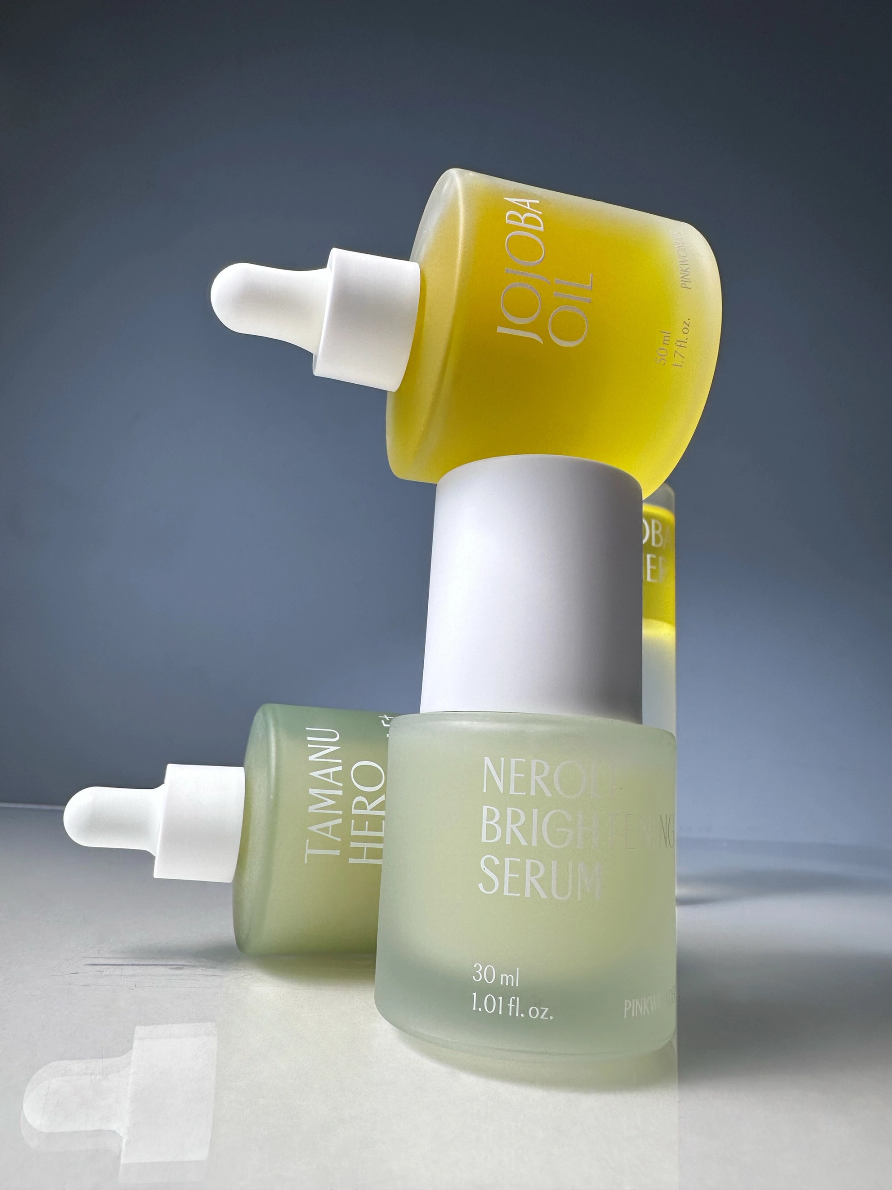 Pinkwonder Jojoba Oil, Tamanu Hero Ampoule, Neroli Brightening Serum 