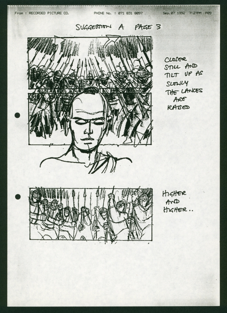 Little Buddha, directed by Bernando Bertolucci, 1993. Storyboards, 1992 Courtesy Bernando Bertolucci Foundation and Recorded Picture Company © Fondazione Bernando Bertolucci and Recorded Picture Company, digitalizzazione: Progetto Bertolucci / Fondazione Cineteca di Bologna