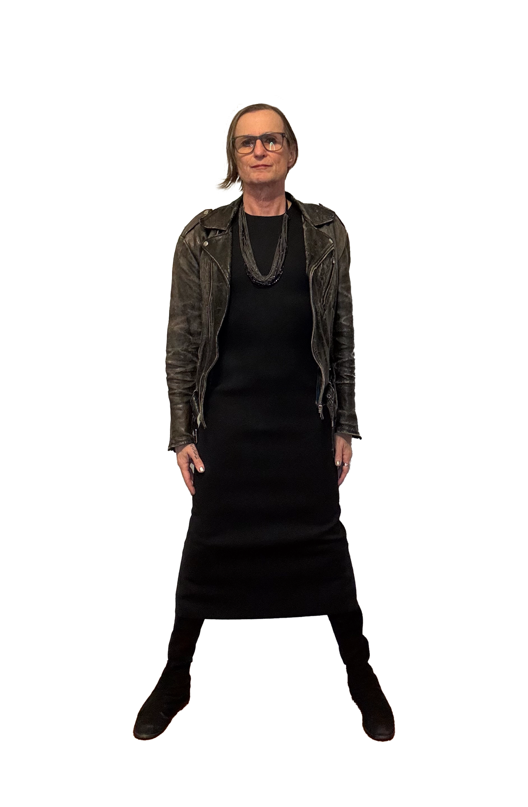 Dress Cos, Jacket Vintage leather, Boots Stuart Weizman, Necklace gifted